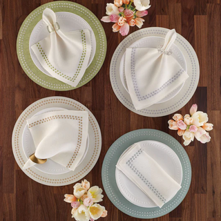 Pearls Linen Napkins Napkins, Set of 4 and placemats
