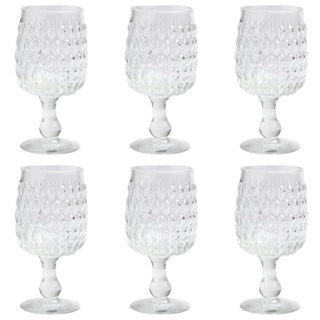 Hobnail Clear Wine Glasses, Set of 6