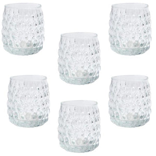 Hobnail Clear Juice Glasses, Set of 6