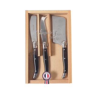 Laguiole Black Cheese Utensils, Set of 3 in box