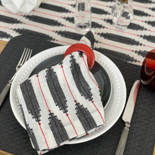 Empire Linen Blend Napkin and runner at table