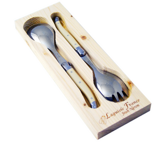 Laguiole Ivory Salad Serving Set in box