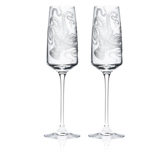 Octo Champagne Flutes, Set of 2