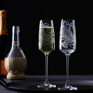 Octo Champagne Flutes, Set of 2