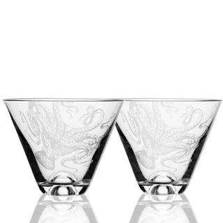 Octo Stemless Martini Glasses, Set of 2