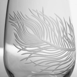 Peacock All Purpose Wine Glasses etching