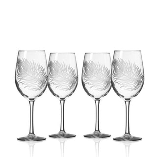 Peacock White Wine Glasses, Set of 4