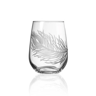 Peacock Stemless Wine Glasses, Set of 4