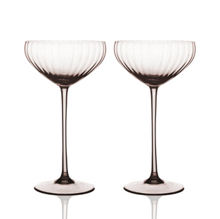 Quinn Mocha Coupe Cocktail Glasses, Set of 2