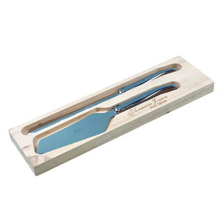 Laguiole Stainless Steel Platine Quality Cake and Bread Knife Set in wood box