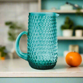 Hobnail Teal  Pitcher